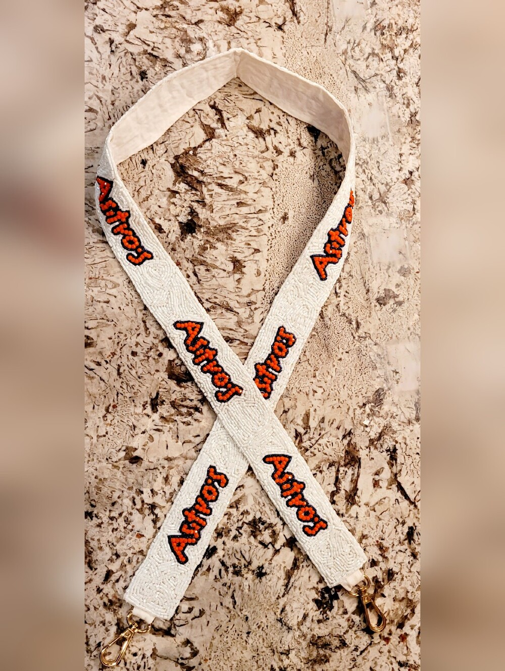 Astros Beaded Bag Strap